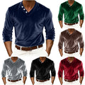 Velvet Stretch Tee Slim Fit Long Sleeve Office Casual Solid Color Regular Length