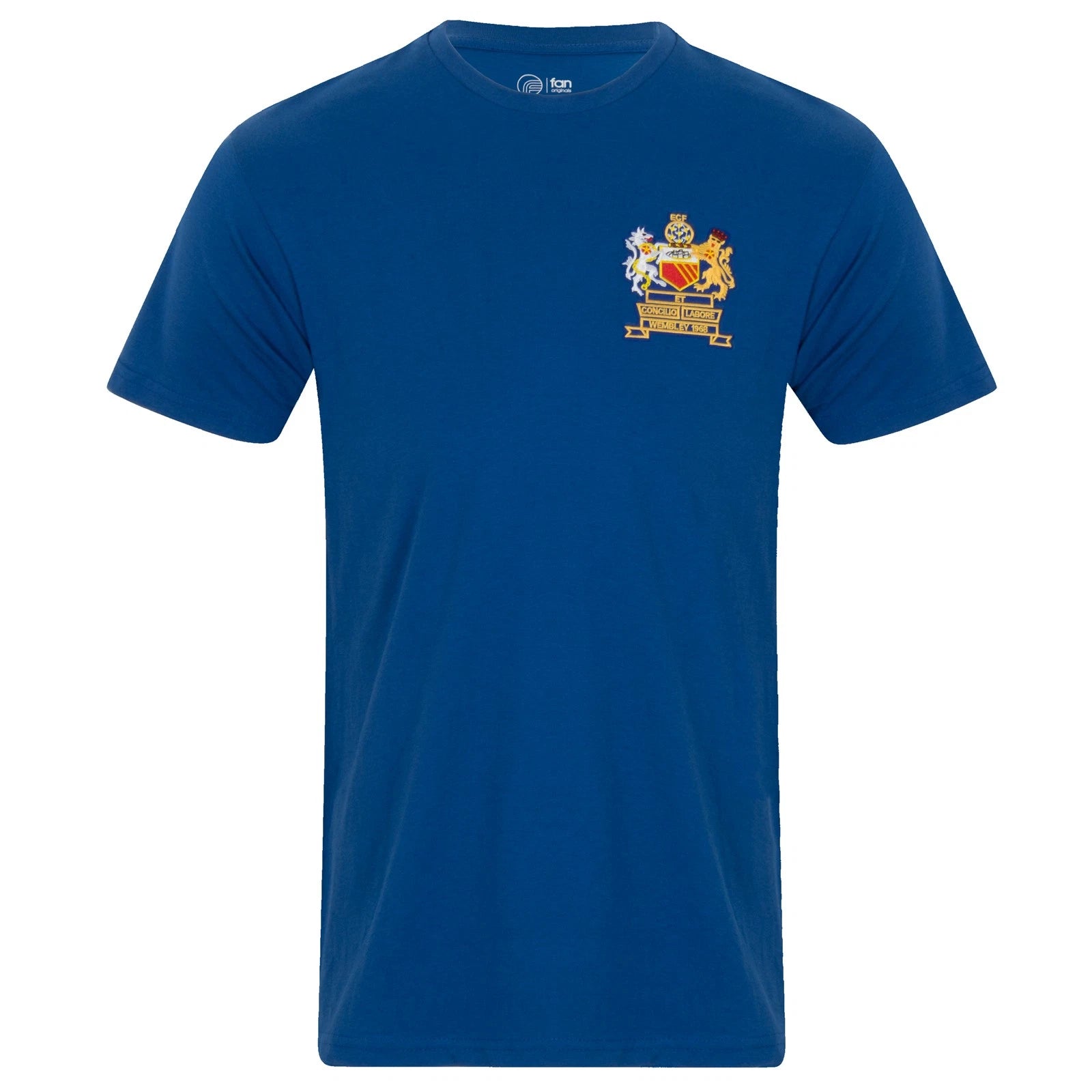 Fan Originals Manchester Crest T-Shirt Mens 1968 European Colours Blue