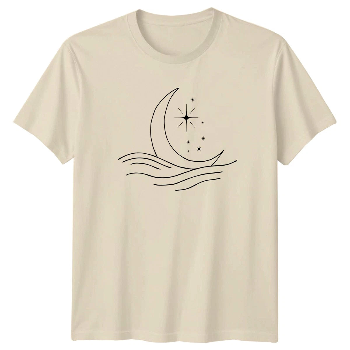 Crescent Moon And Stars Over T-Shirt Boho Celestial Nature