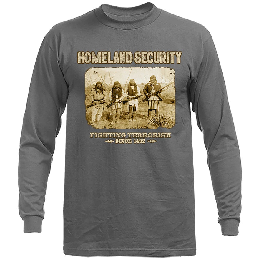 Fighting Terrorism Since 1492 Native American 2nd Amendment Gun Long Sleeve