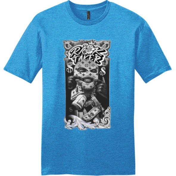 NEW Art Society RISK TAKER HEATHER TURQUOISE Tee Shirt SMALL-4XLARGE MADE IN USA