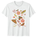 Boho Moth Butterfly Celestial Womens T-Shirt Floral Nature Birthday Gift For Her