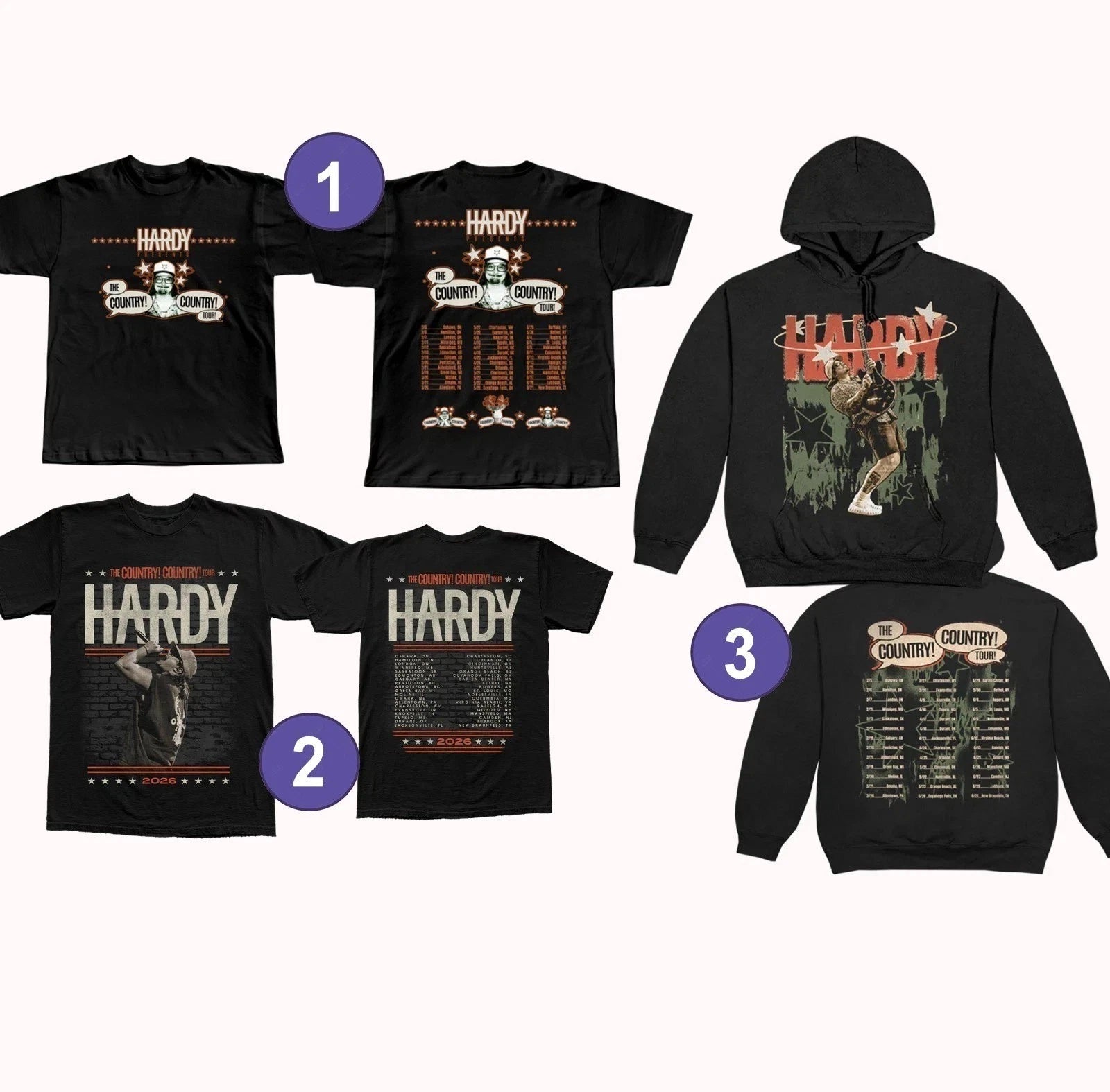SALE! Hardy Country Country Tour 2026 T-Shirt OR Hoodie Reprint