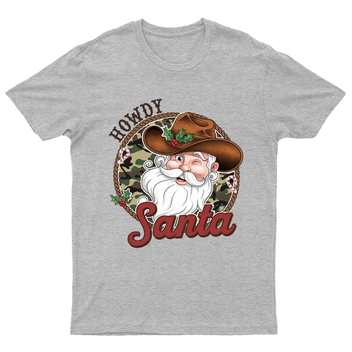 Howdy Santa Cowboy Christmas T-Shirt Unisex Gift Retro Funny Womens Vintage