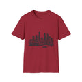 City Skyline Hem Print Crew Tee 100% Cotton Soft Lightweight Urban Graphic Top