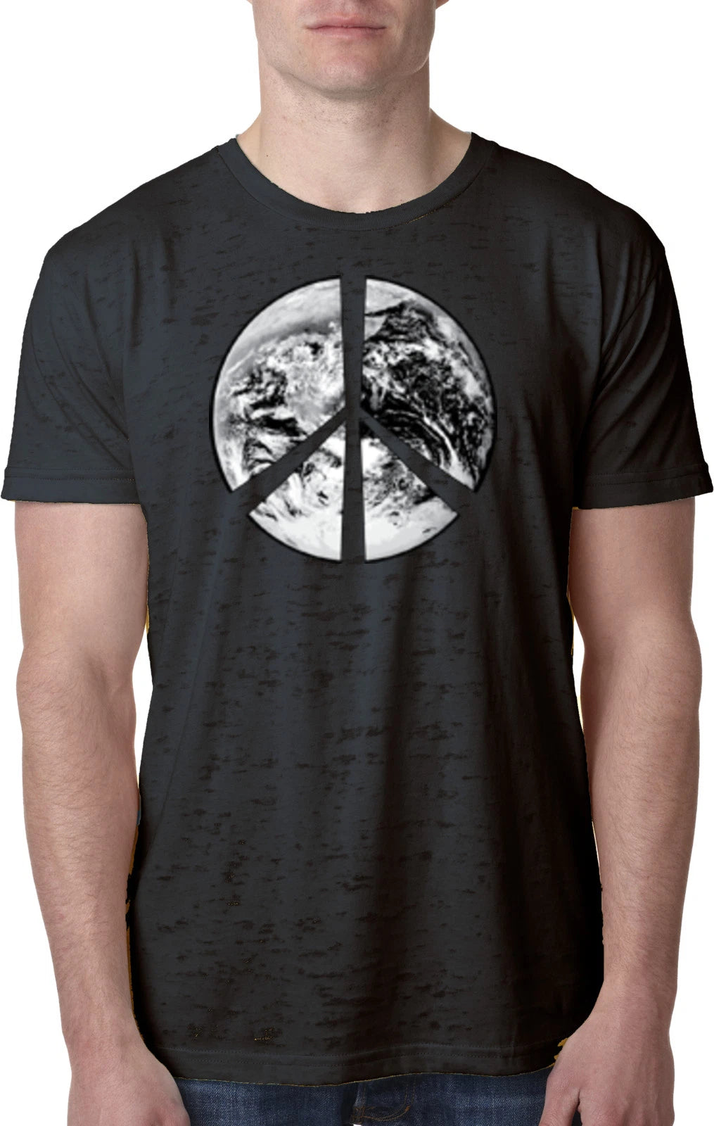 Buy Cool Shirts Peace T-shirt Earth Satellite Symbol Burnout Tee
