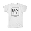 Gift T-Shirt : BALI Indonesia Square Modern Minimalist Font