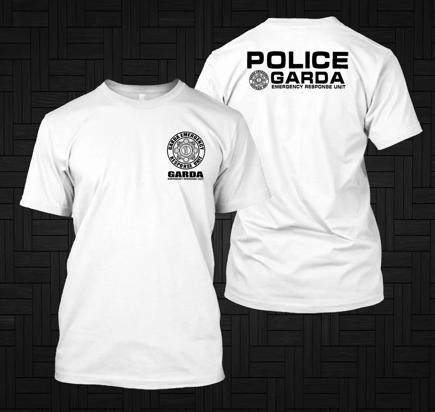 New Ireland Irish Cops Police swat Garda Emergency  -  Custom front and back tee