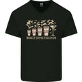 Funny Weekly Coffee to Alcohol Evolution Wine Mens V-Neck Cotton T-Shirt