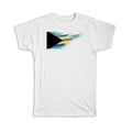 Gift T-Shirt : Bahamas Flag Modern Country Expat