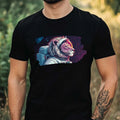 Mens Lion as Astronaut Print Cotton T-Shirt Size XS to 5XL