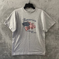 US Ts Heavy 707 T-Shirt Mens Medium America Gray Crew Neck Short Sleeve Made USA