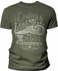 65th Birthday Gift Shirt For Men - Living Legend 1961