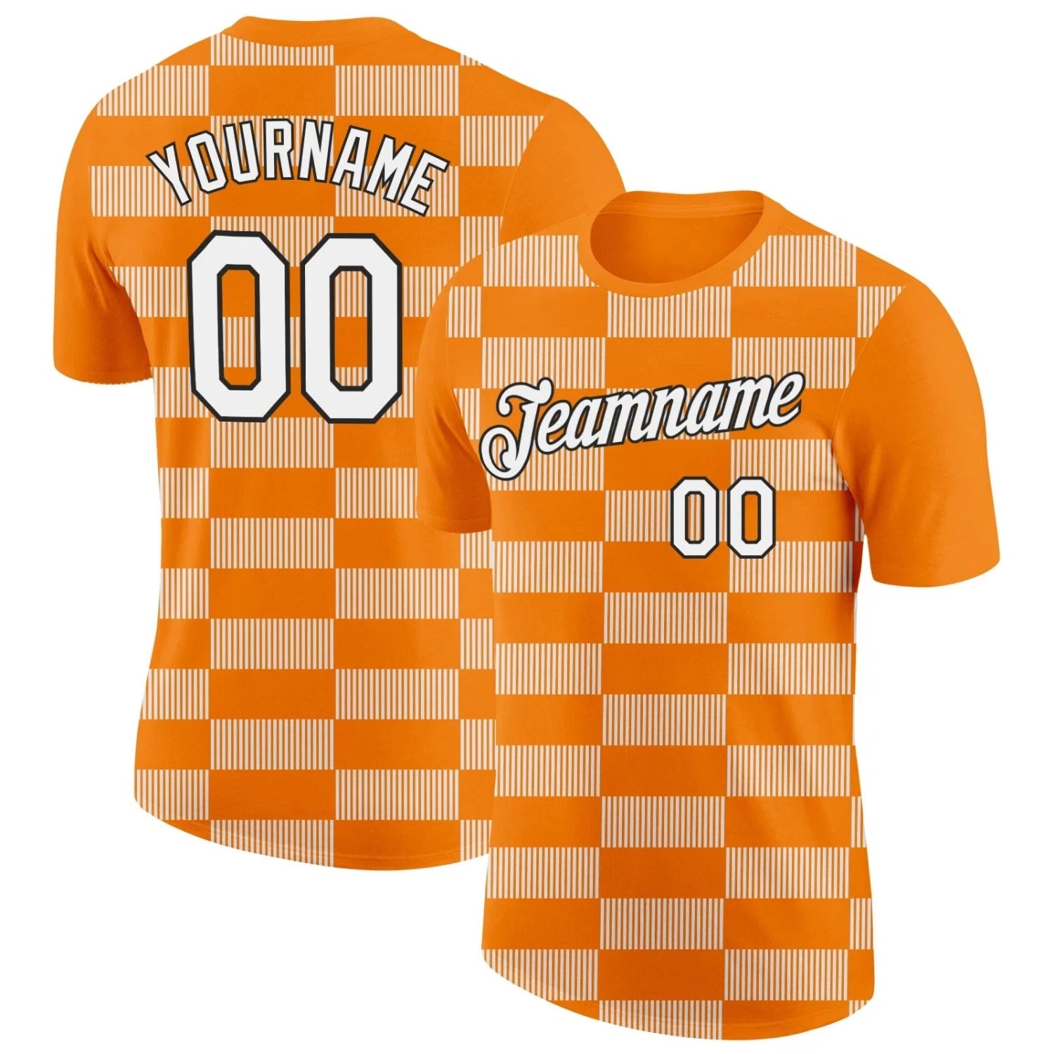 Custom Bay Orange White-Black 3D Esports Performance T-Shirt