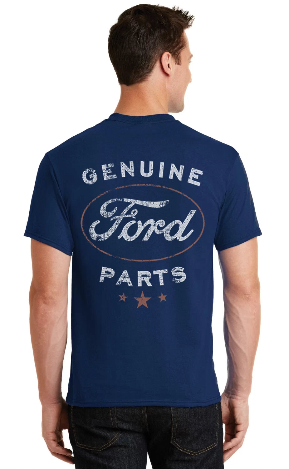 Ford T-shirt Mens Graphic Tees Ford Mustang Trucks Parts Accessories Front Back