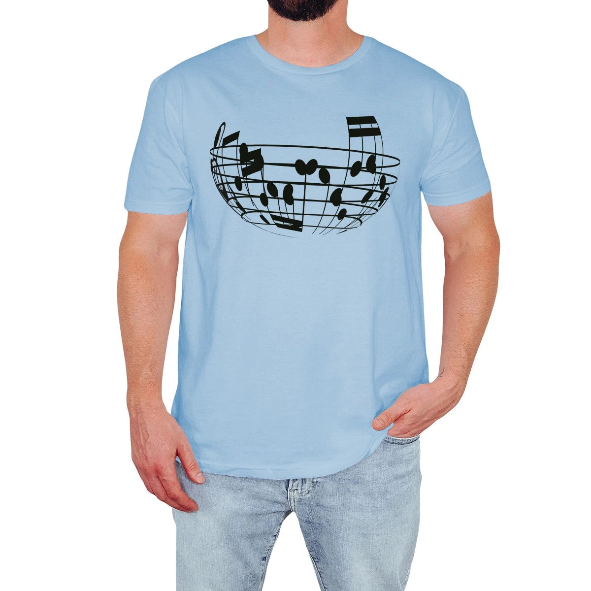 Musical Notes Mens T-Shirt Funny Music Lover Retro Novelty Birthday Gift