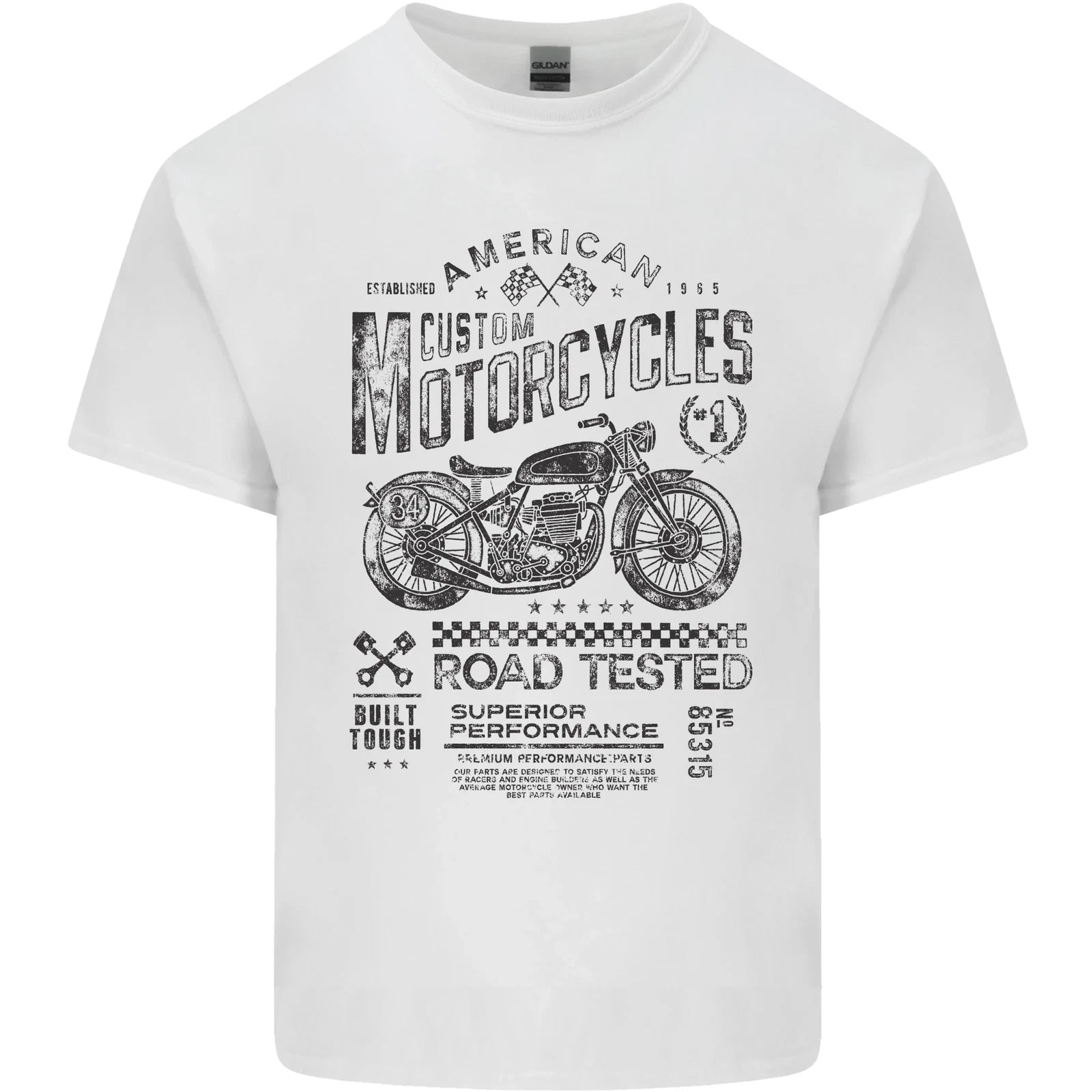 American Custom Motorbike Biker Motorcycle Mens Cotton T-Shirt Tee Top