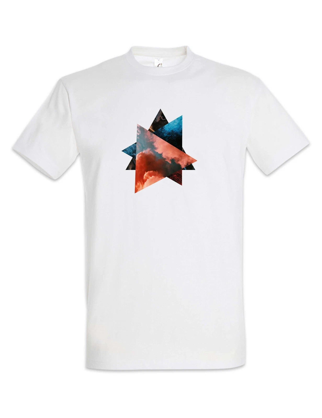 Abstract Triangles T-Shirt Random Abstract Art Colourful Forms Shape Old School