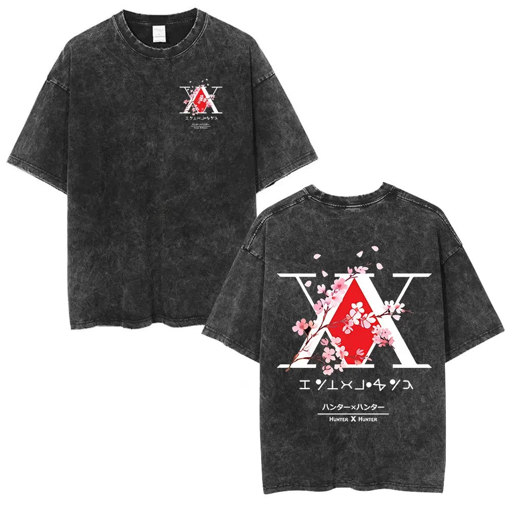 Anime Hunter × Hunter T-Shirt – Cherry Blossom X Logo | Cotton Oversized Tee ...