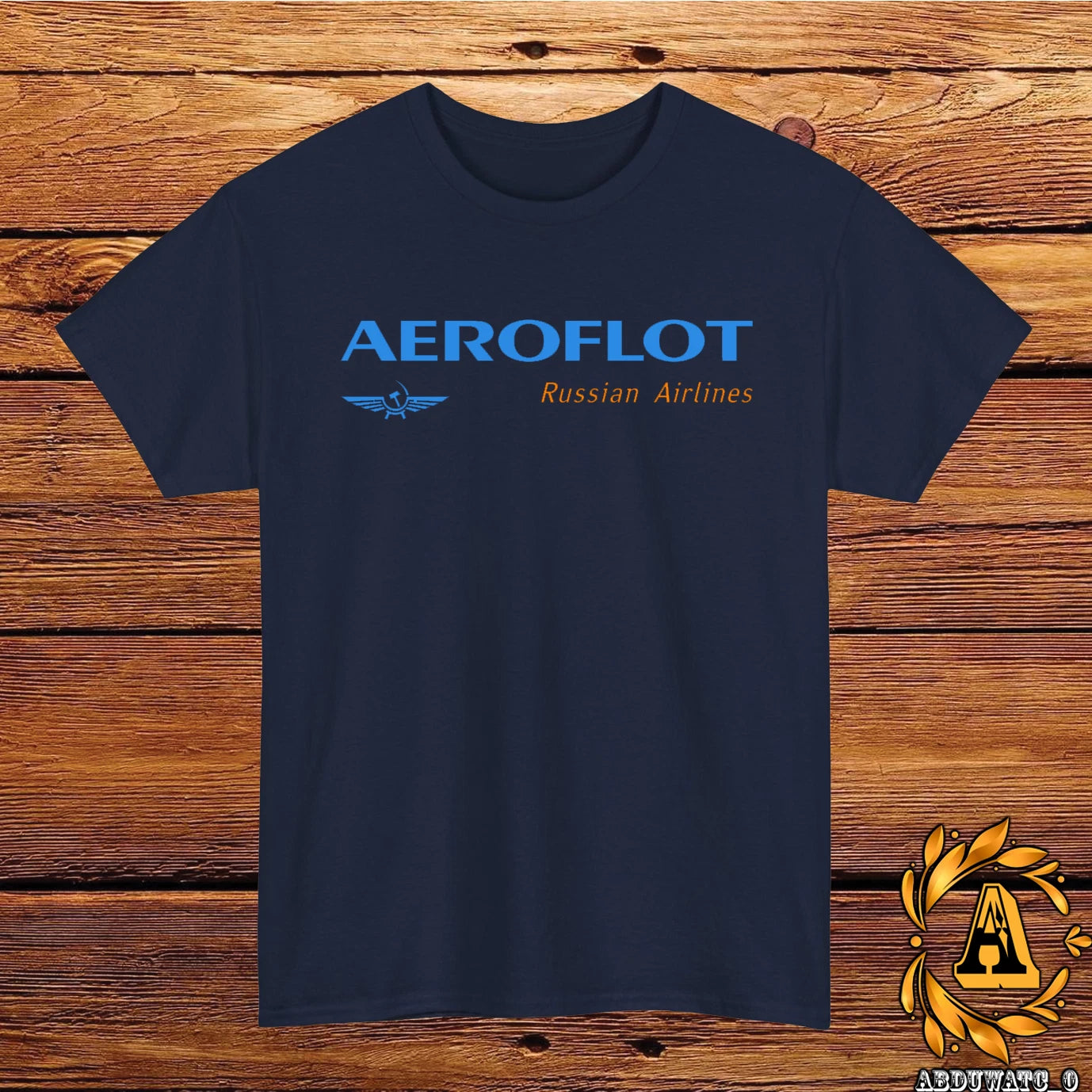 Aeroflot Airlines Logo Mens T-Shirt Cotton Graphic Tee Made in USA S-5XL