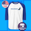 Icelandair Iceland Airlines Retro Men's Raglan Blue Size S-2XL