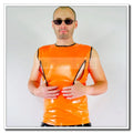 Latex T-shirts for Men Sleeveless Tops Chest Zip Unique Cool Customized 0.4 H1
