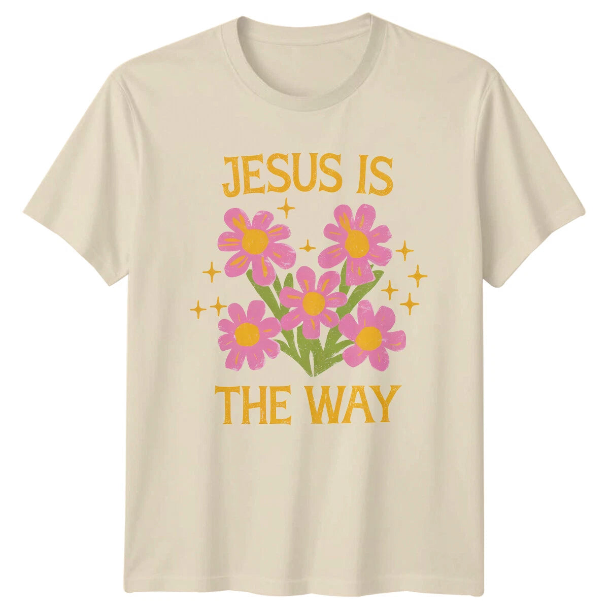 Jesus Is The Way Floral Boho Nature Graphic Print T-Shirt