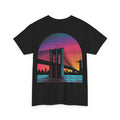 Brooklyn Bridge Silhouette at Sunset - Vibrant Urban Art