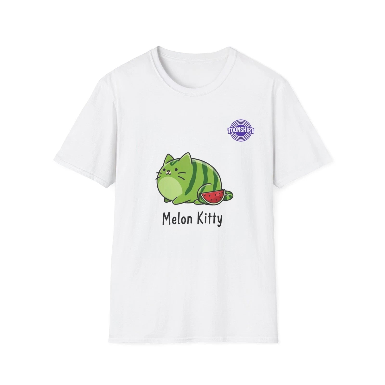 Cute Melon Kitty Cartoon Graphic T-Shirt
