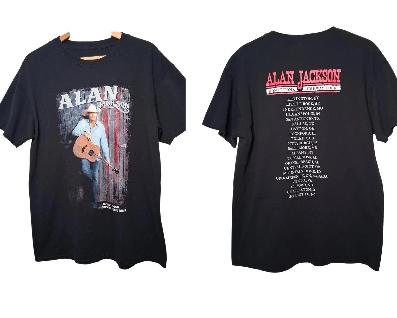 Alan Jackson Tour Honky Tonk Highway Tour 2018 Country Music Band Shirt Reprint