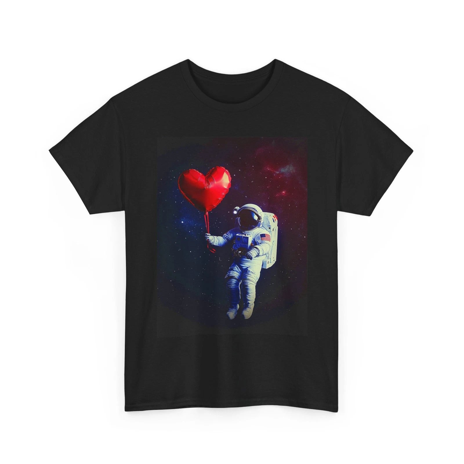 Astronaut Space Heart Balloon Graphic Tee Outer Space Aesthetic Streetwear Shirt