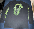 Vintage AAA Tag Size Xl Lime Green Flame Skull Y2K Style Long Sleeve
