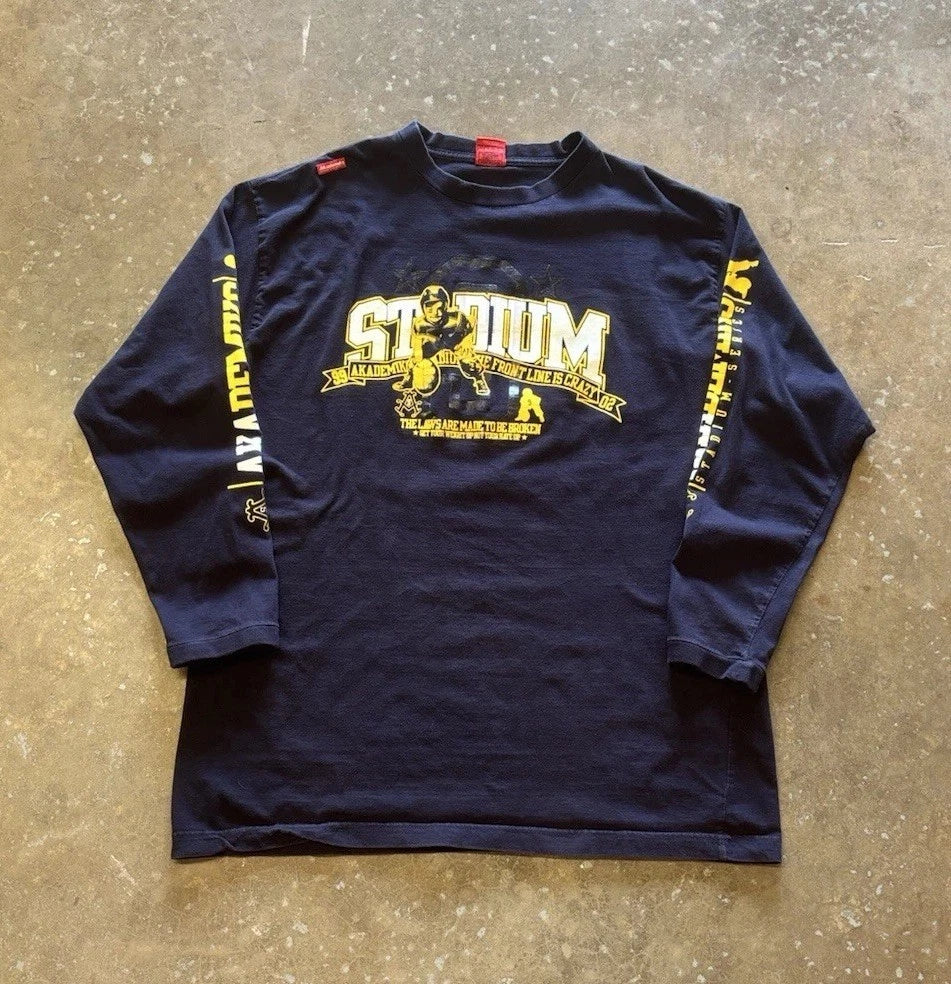Vintage Y2K Akademiks Beautiful Front & Back Graphic Long Sleeve Shirt