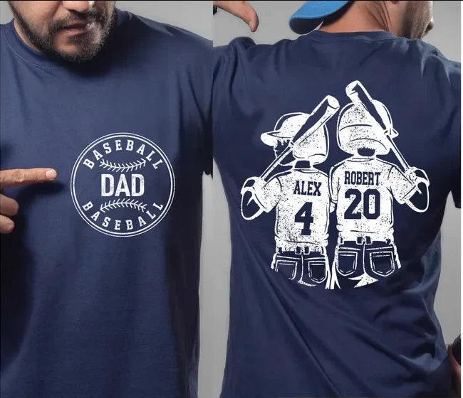 Personalized Baseball Dad Print Custom Name Number Gameday Gift Print S-5XL