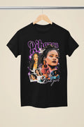 Rihanna Flame Font Graphic Black T-Shirt - (MU111)