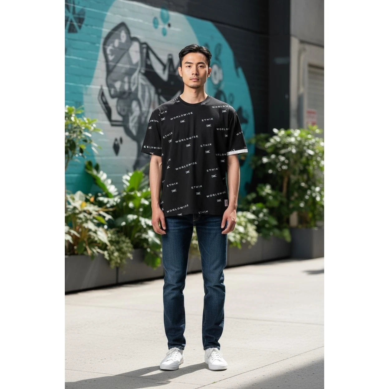 Ethik Clothing Shirt Mens Large Black Short Sleeve Round Neck Pullover Tee