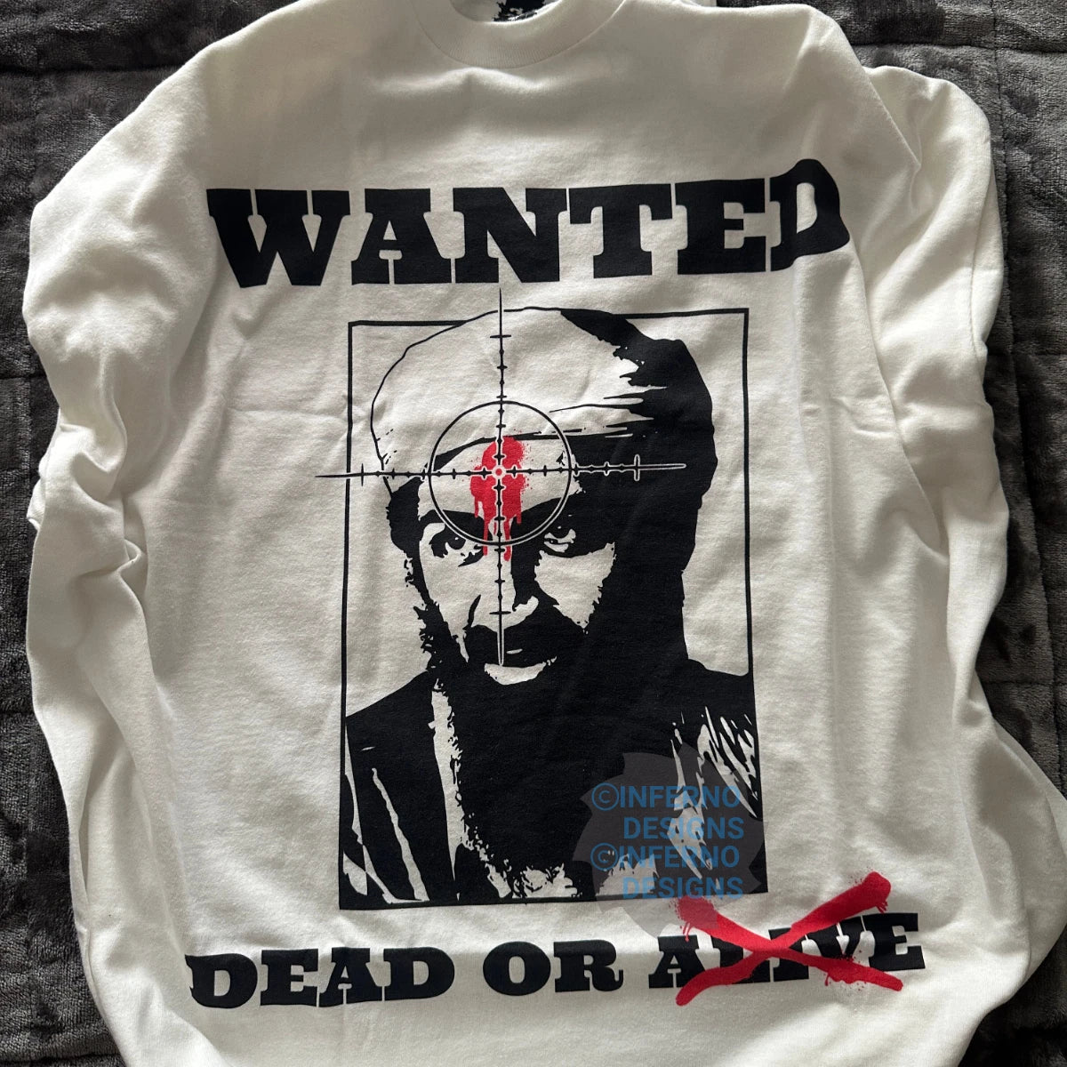 Osama bin Laden Wanted Shirt Y2K Vintage Style Streetwear Shirt