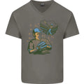 A Baseball Player Mens V-Neck Cotton T-Shirt