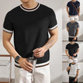 Mens Knitted Top Casual Business Shirt Business Casual 90% Polyester 10% Spandex