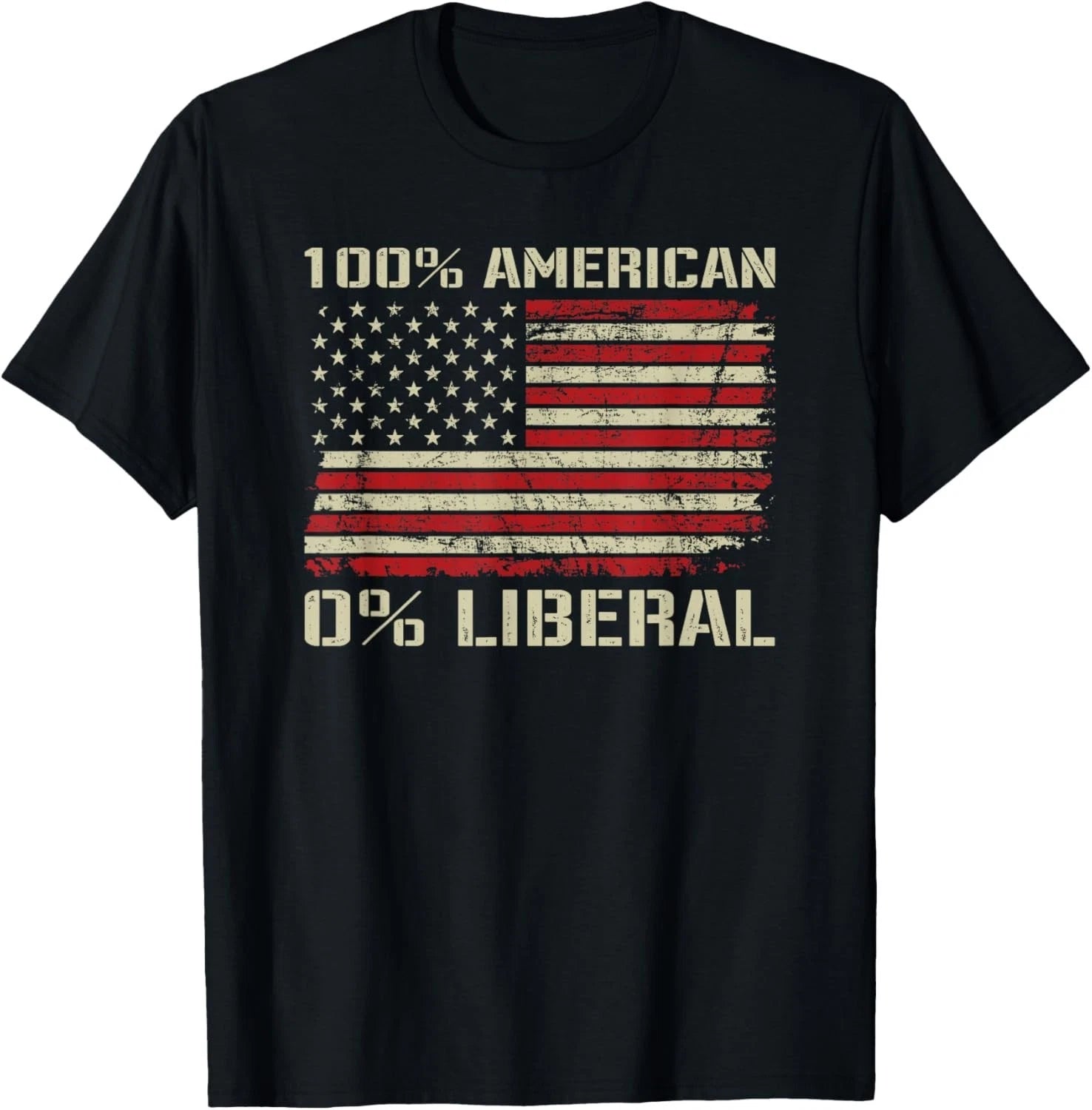 100% American 0% Liberal - Funny Republican USA Flag Gift Unisex T-Shirt