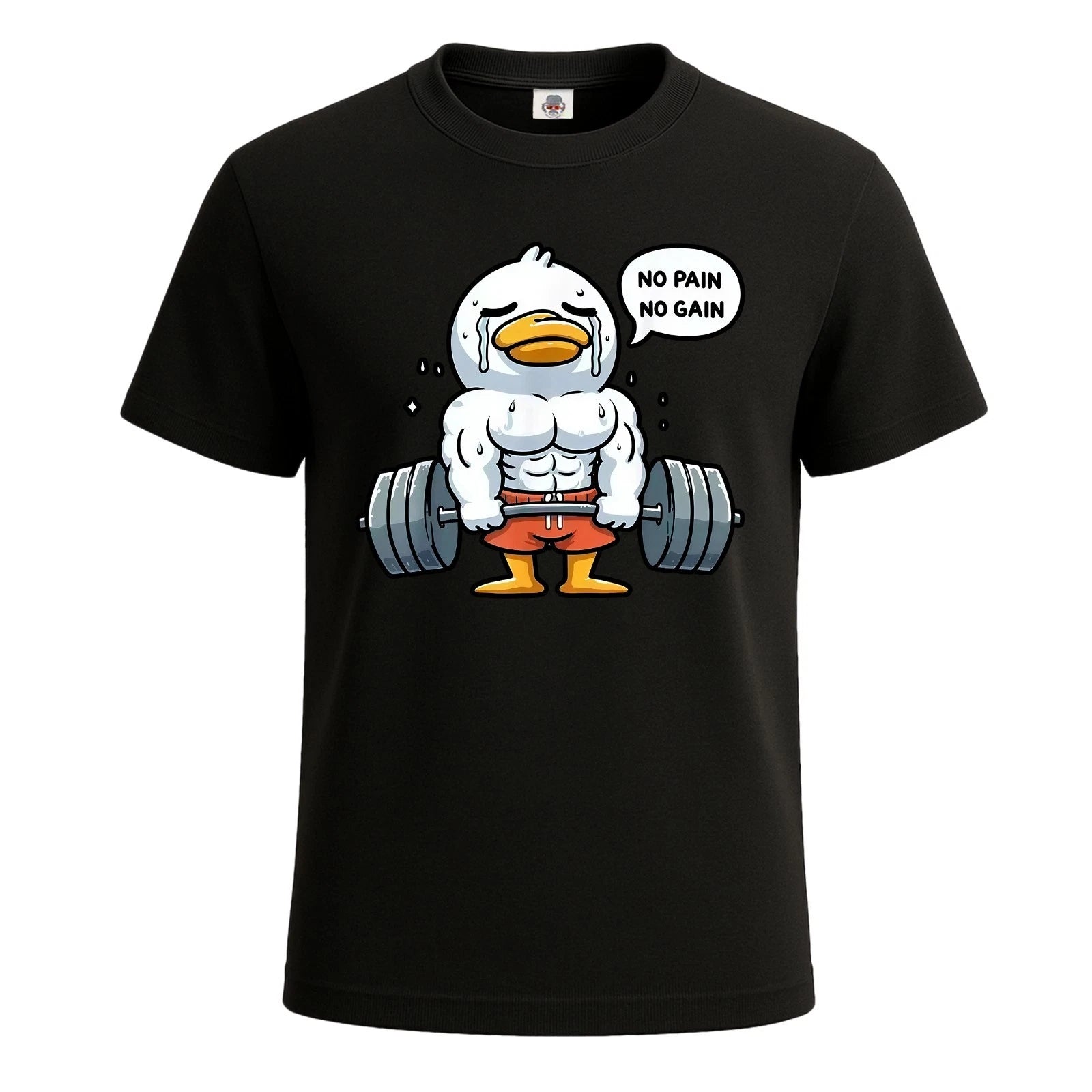 No Pain No Gain Duck Gym Workout & Fitness Mens Tshirt Novelty Funny Top Tee