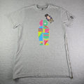 RichWierdo Digital Nerd Side Zip T-Shirt Men's Size Small Gray Colorful NWT