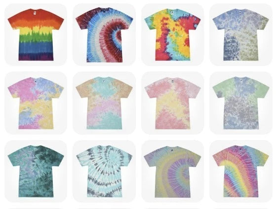 Colortone Unique Style Tie Dye T-Shirt Multi Pattern Adult Kids S-5XL Cotton