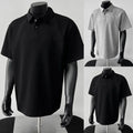 Men's Casual Pullover T Shirt Short Sleeve Streetwear Style Splicing Light Gray