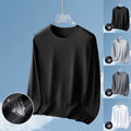 Comfortable Fit Men Ice Silk T-Shirt Solid Color Design Regular Clothing Length