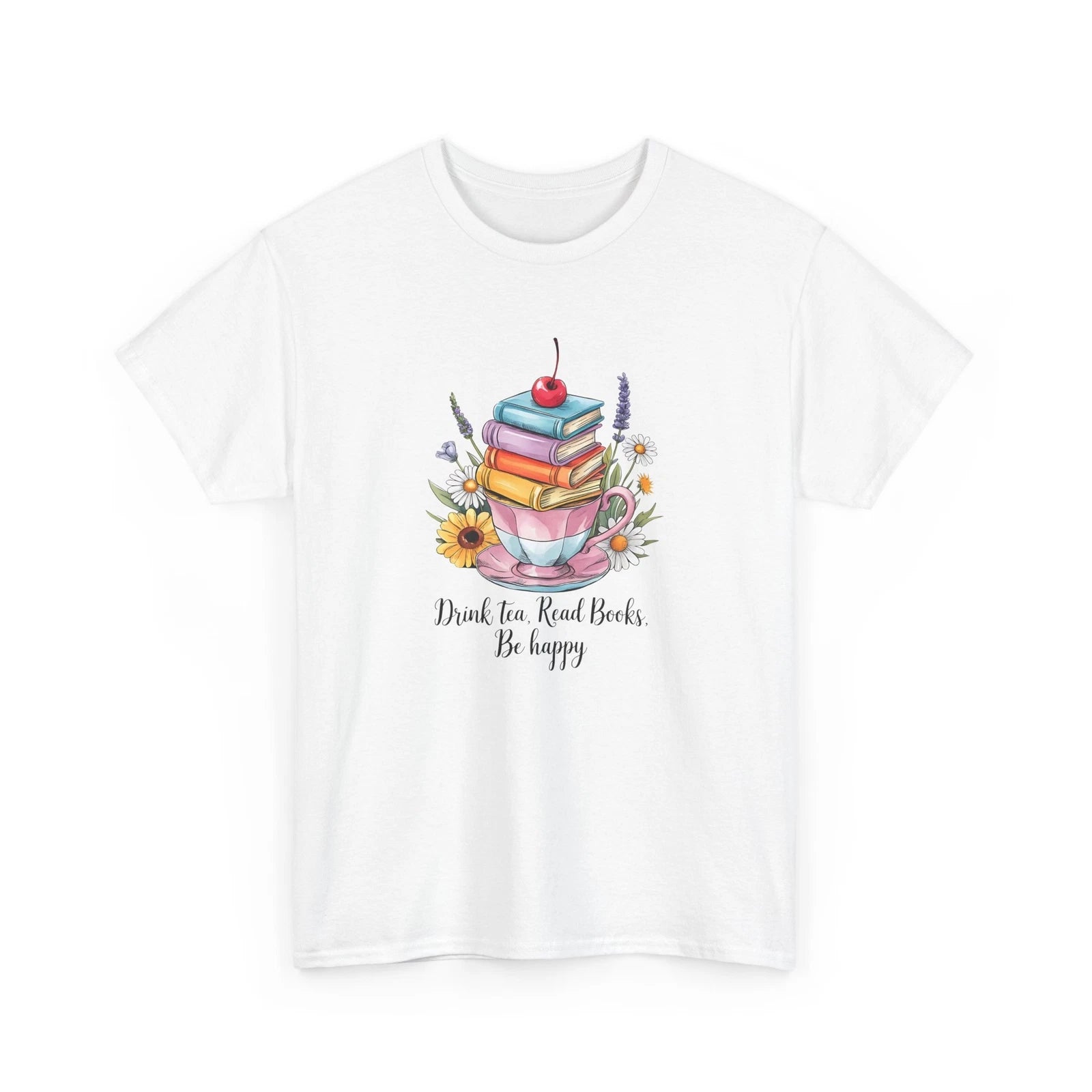Book T-Shirt | Booktrovert T-Shirt | Drink Tea Read Books Be Happy Shirt