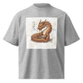 Unisex japanese dragon organic oversized high neck t-shirt