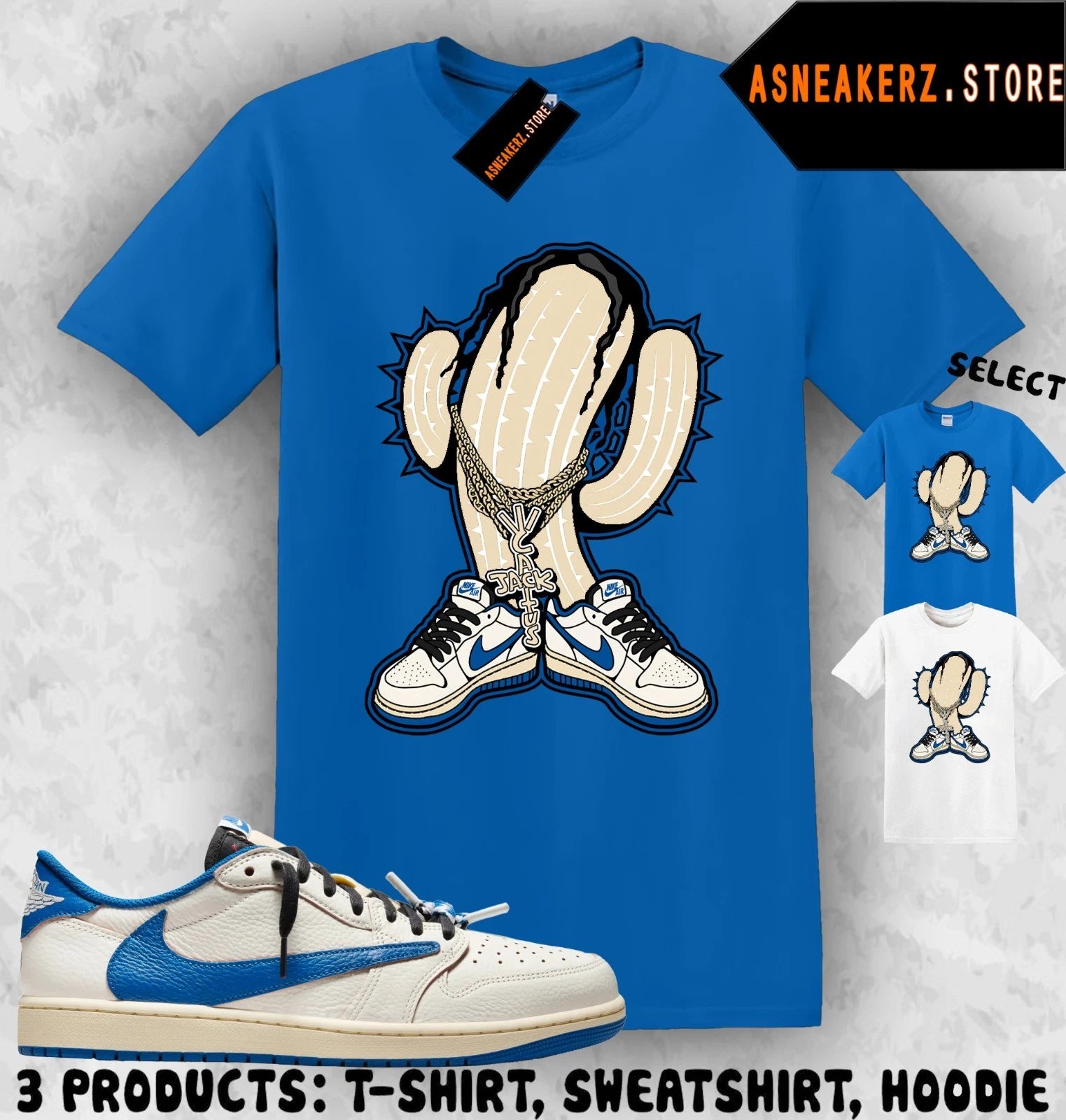 Sneakerhead Cactus Shirt Matching AJ 1 Low Fragment x Travis Scott Match Sneaker