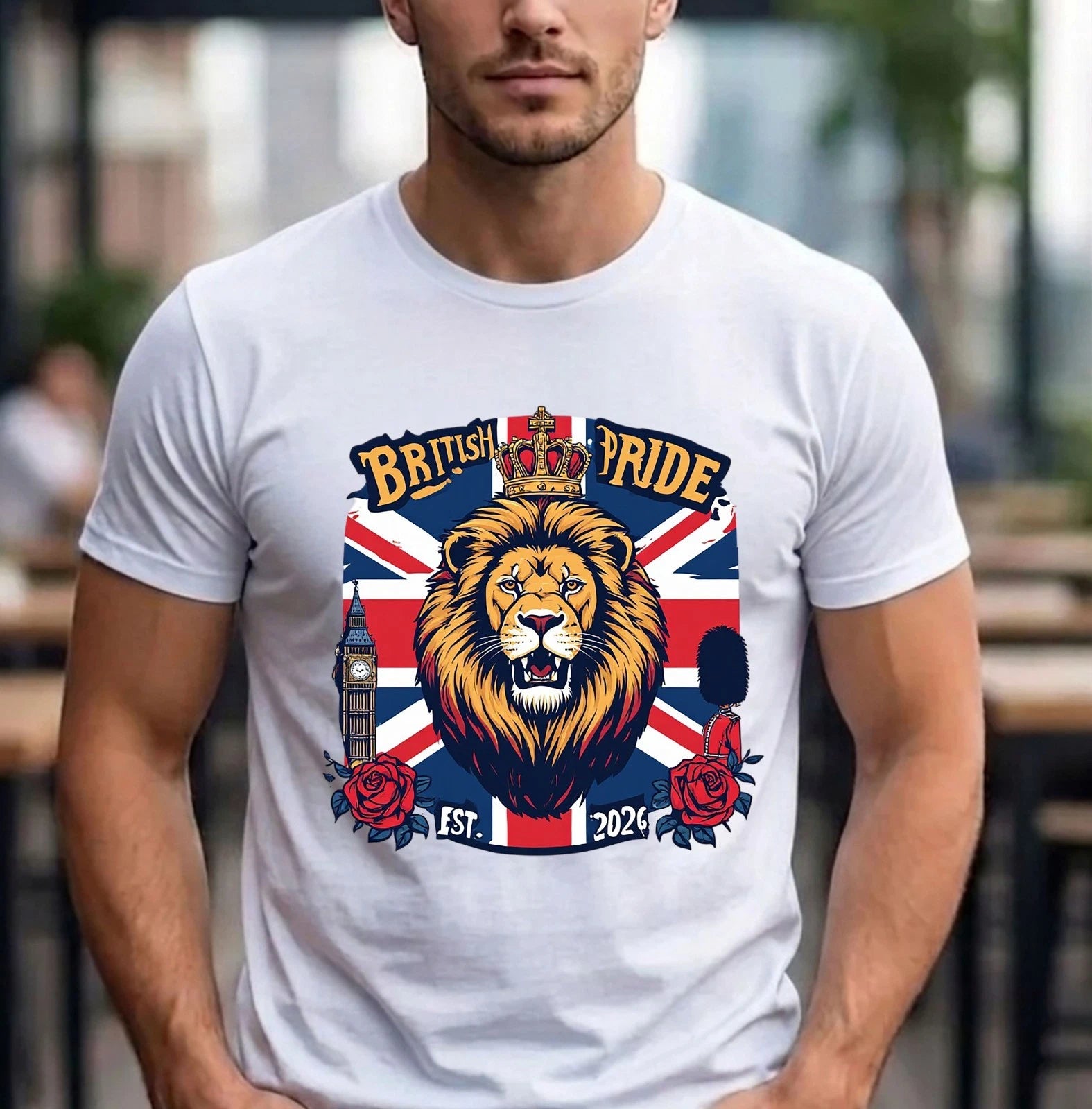 British Pride Lion T-Shirt - England Flag Union Jack England Fan Unisex Gift Tee