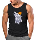 Mens Tank Top Shirt Polygon Print Wolf Forest Outdoor Adventure Nature Animal Print